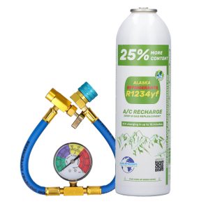 Otthoni készlet - Alaska Refrigerants R1234yf helyettesítő klímagáz járművekhez + cső és mérőóra